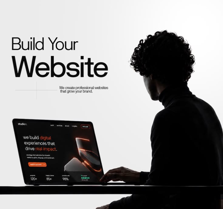 Designer working on a professional website